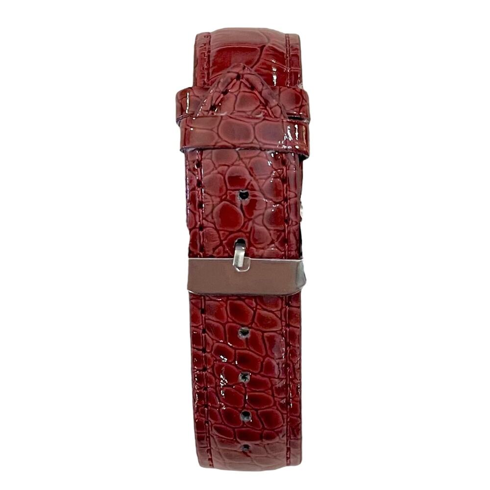 Women's RHINESTONE BUTTERFLY Watch Red Faux Leather Strap - NEW BATTERY - Picture 2 of 6